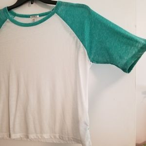 SALE NWOT Forever 21 Mid-sleeve Green Baseball Tee